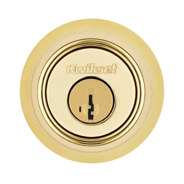 Kwikset 600 Series 660 3 SMT CPR CALK Deadbolt, 3 Grade, Polished Brass, 2-3/8 to 2-3/4 in Backset, KW1, SC1 Keyway - 5