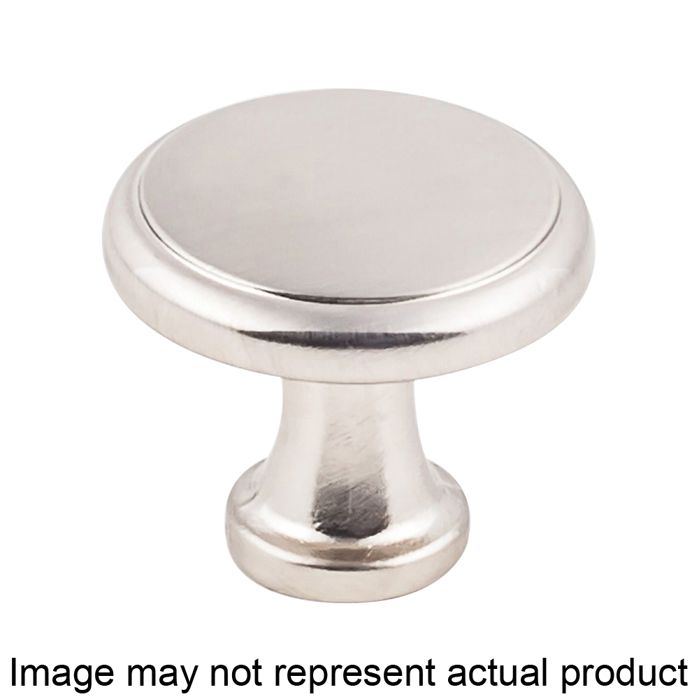 K997MB-10 Flat Round Cabinet Knob With Step, 1 in Projection, Zinc, Matte Black