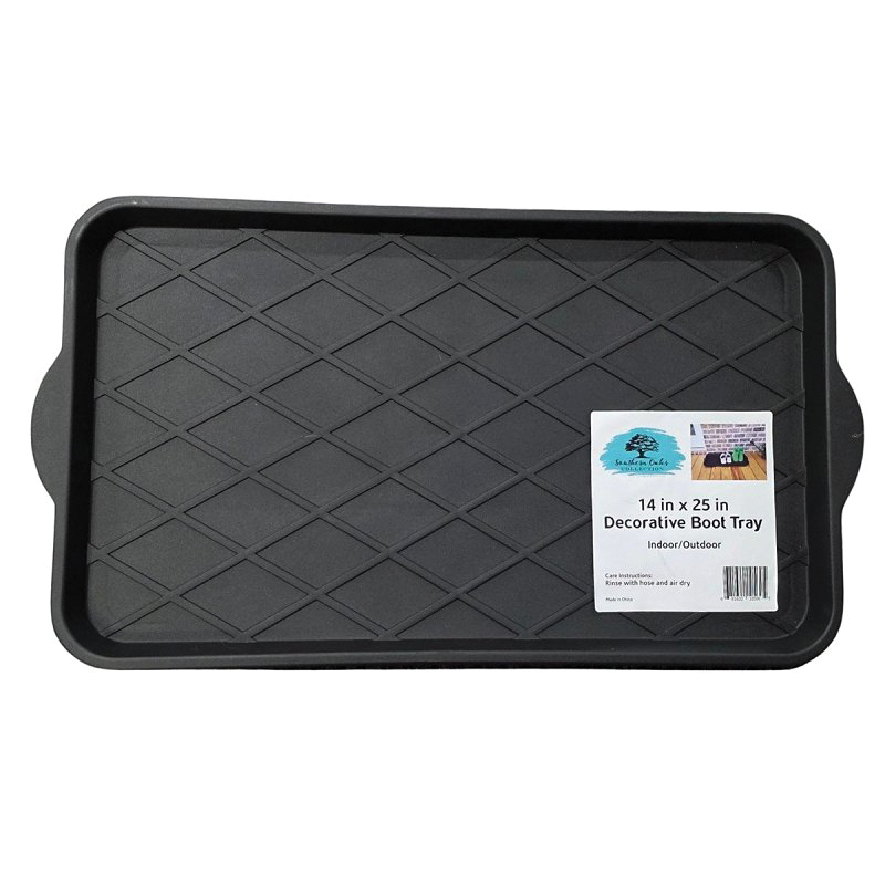 38986 Boot Tray, Polypropylene, Black, 25 in L, 14 in W