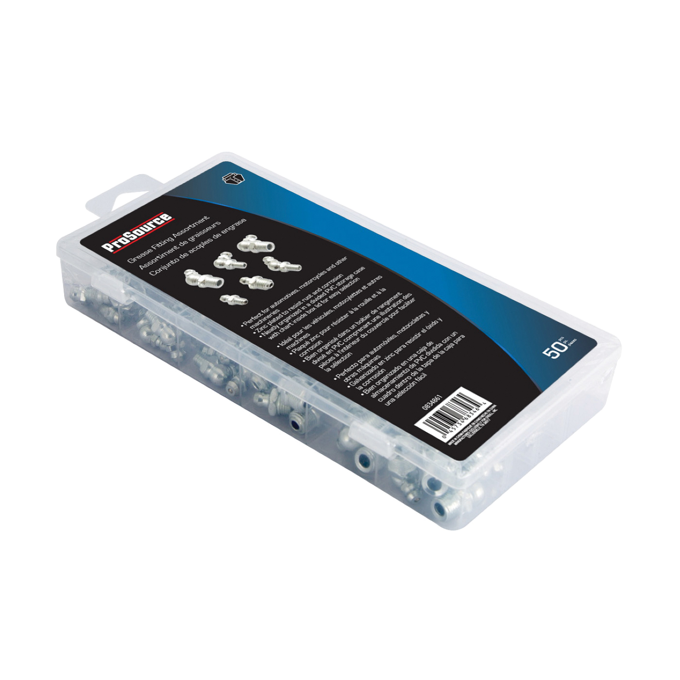 61602 Grease Fitting Assortment, Steel, Zinc Plated