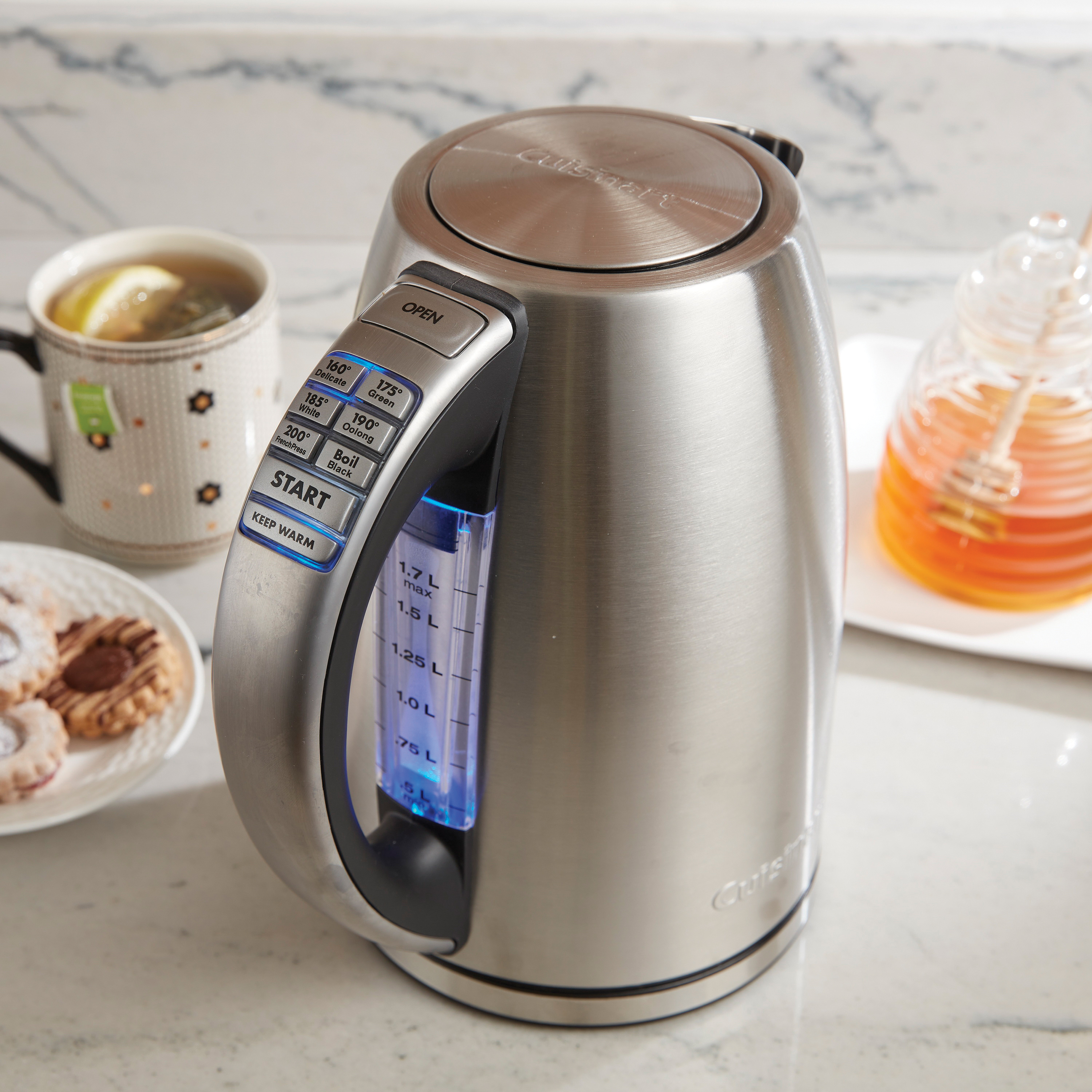 Cuisinart Perfectemp CPK-17P1 Cordless Electric Tea Kettle, 1.7 L, 1500 W, Stainless Steel, 8.8 in L, 6.1 in W - 3