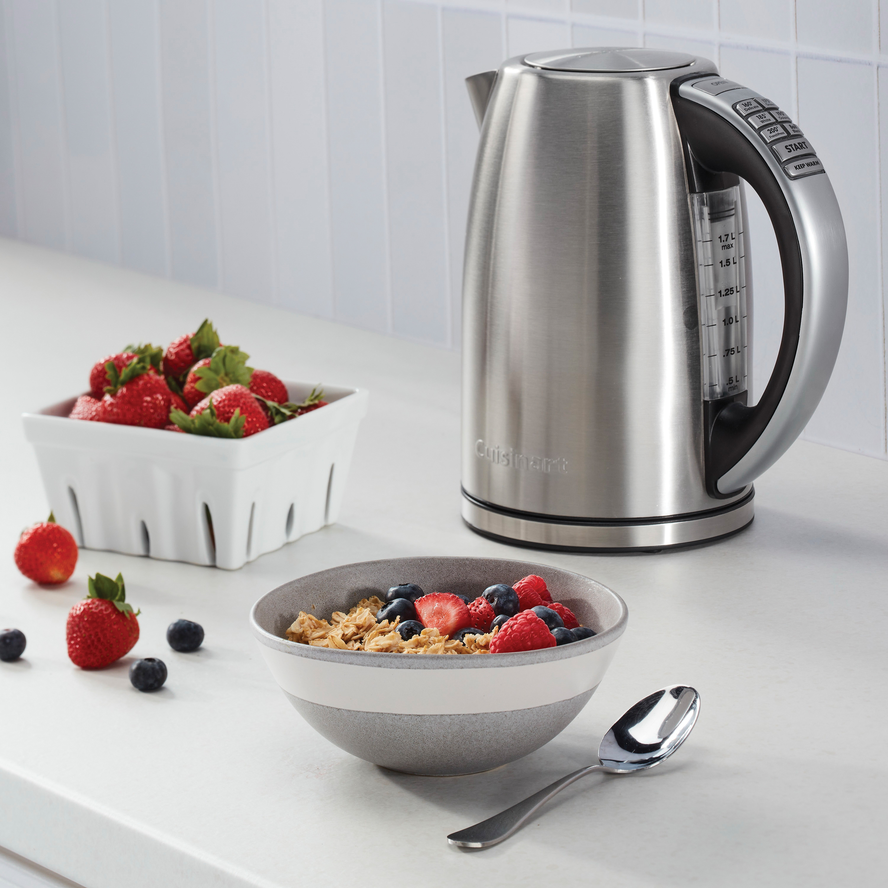 Cuisinart Perfectemp CPK-17P1 Cordless Electric Tea Kettle, 1.7 L, 1500 W, Stainless Steel, 8.8 in L, 6.1 in W - 4