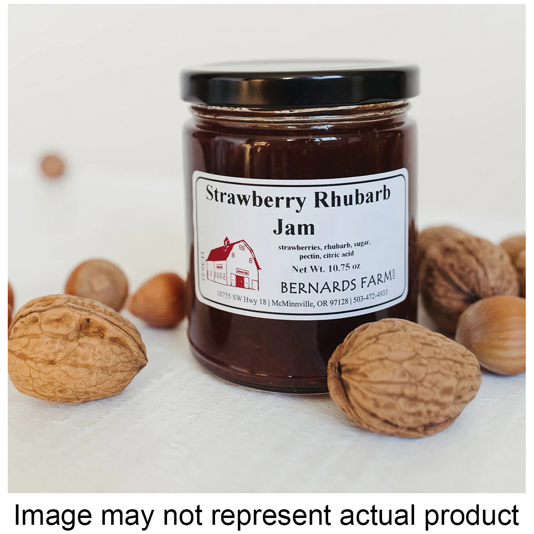 Bernards Farm JAMSTRHU Bernards Farm JAMSTRHU Jam, Strawberry Rhubarb, 9 oz, Jar - 1