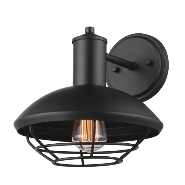 globe Vintage Series 44867 Oliver Wall Sconce, 120 V, 60 W, Metal Fixture, Black Fixture, Matte Fixture - 3