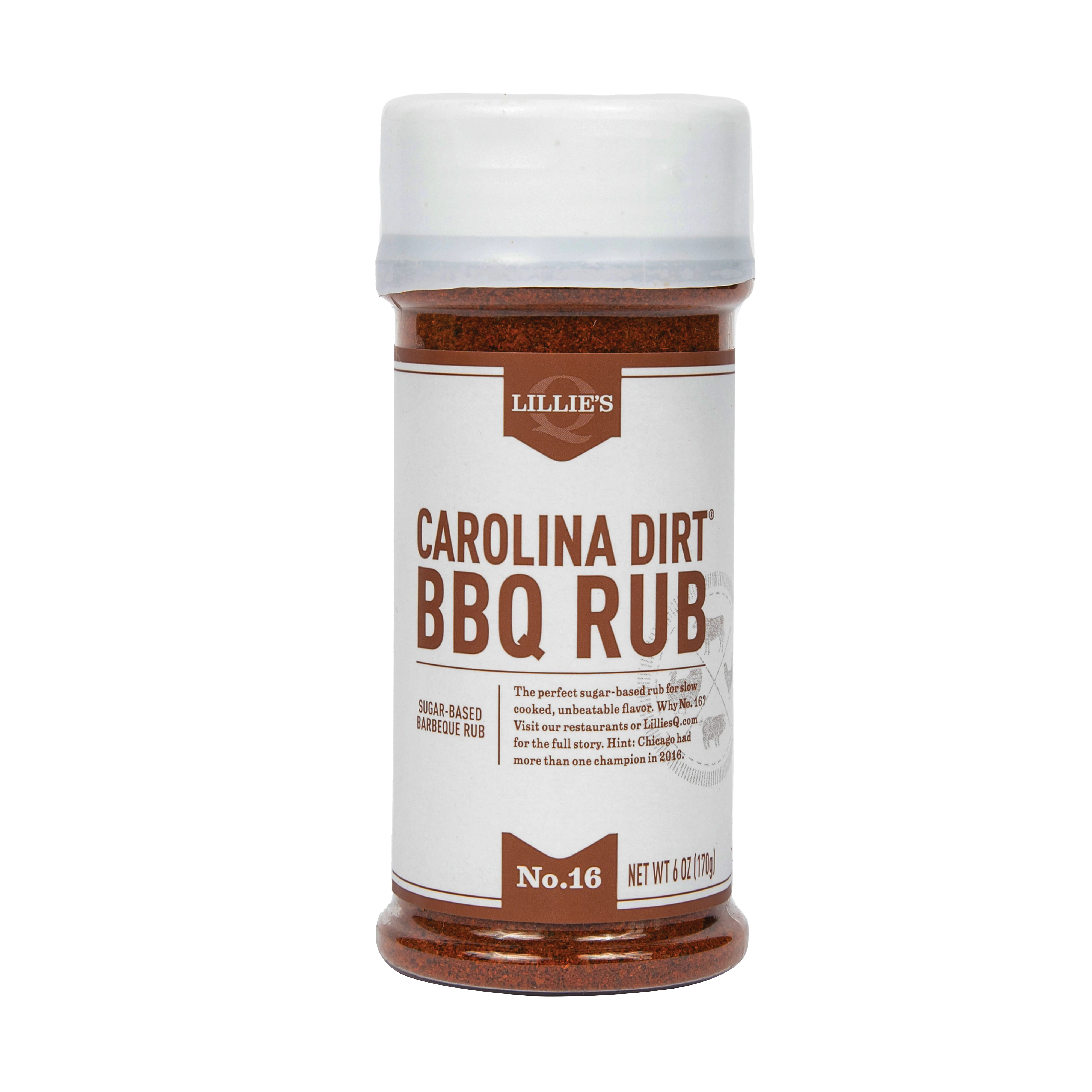 LQ00102-C Carolina Dirt BBQ Rub, Smokey, Sweet, 6 oz Jar