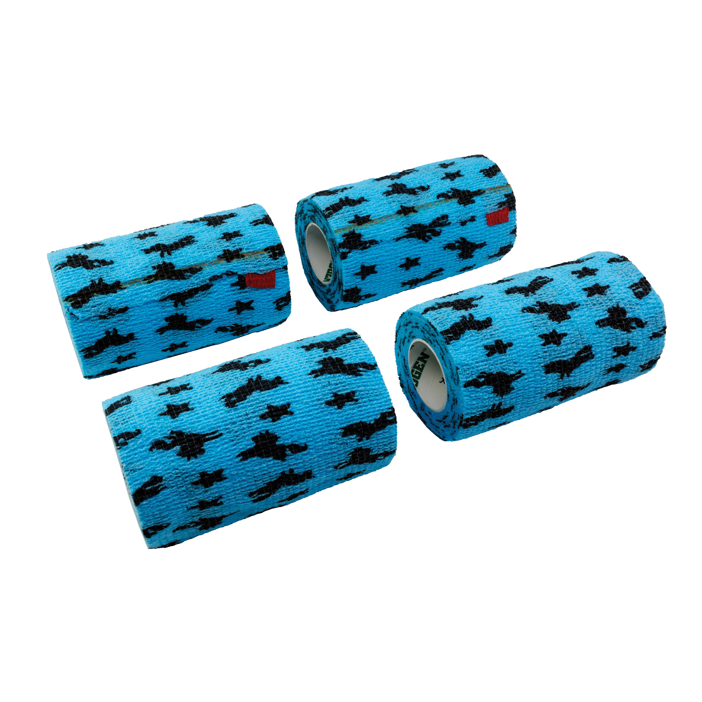 SyrFlex TA3400UNIP-4PK Unicorn Cohesive Bandage, 5 yd L, 4 in W, Rubber Latex Bandage, Blue