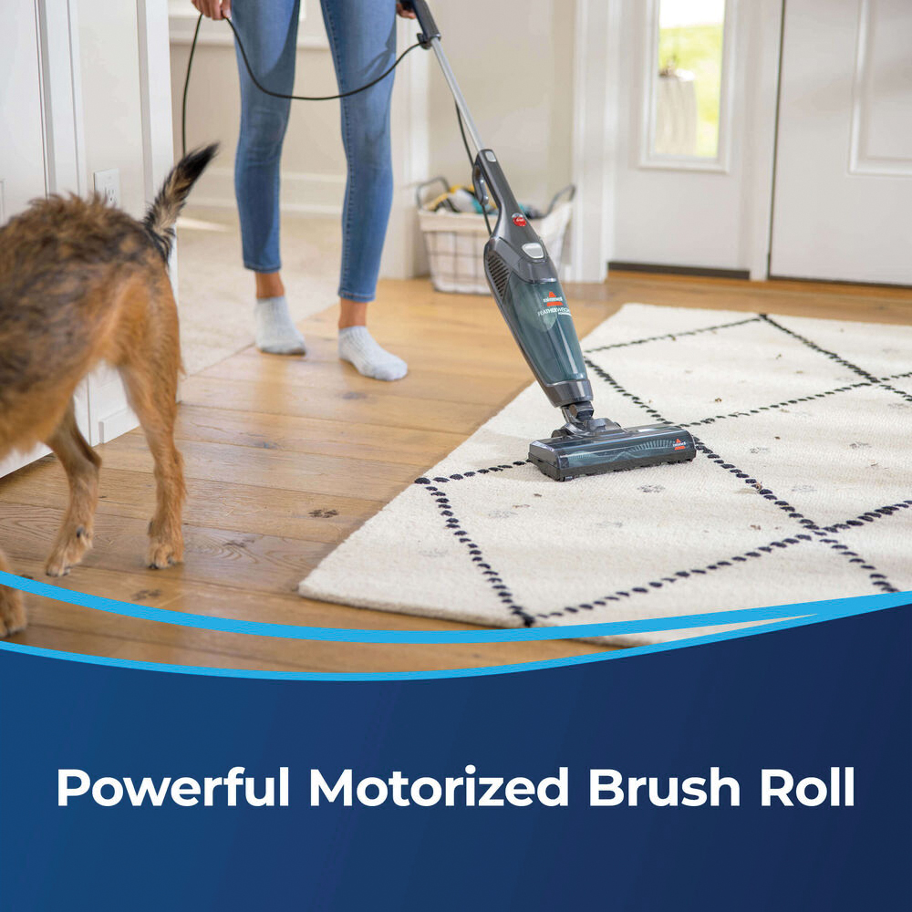 Bissell FeatherWeight 2773 Corded PowerBrush Stick Vacuum, Titanium with Sparkle Silver Accents