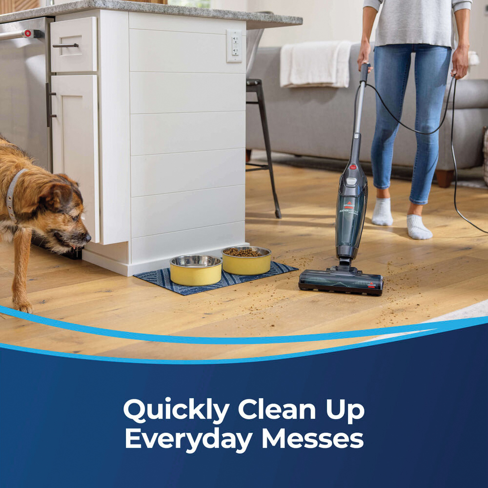 Bissell FeatherWeight 2773 Corded PowerBrush Stick Vacuum, Titanium with Sparkle Silver Accents