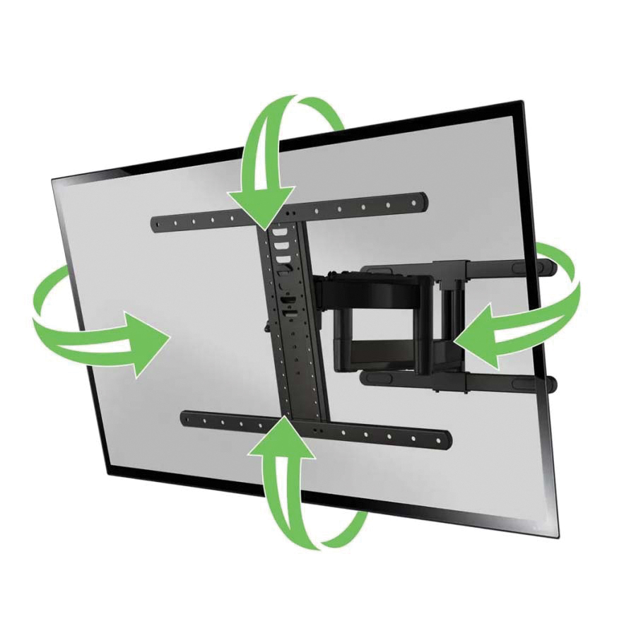 Sanus LLF225 Full-Motion TV Mount, Steel, Black, Wall Mounting, For: 42 to 90 in, Up to 120 lb TVs