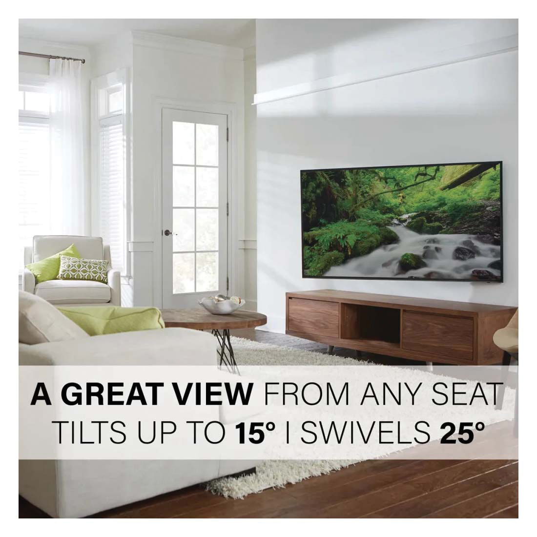 Sanus LLF225 Full-Motion TV Mount, Steel, Black, Wall Mounting, For: 42 to 90 in, Up to 120 lb TVs