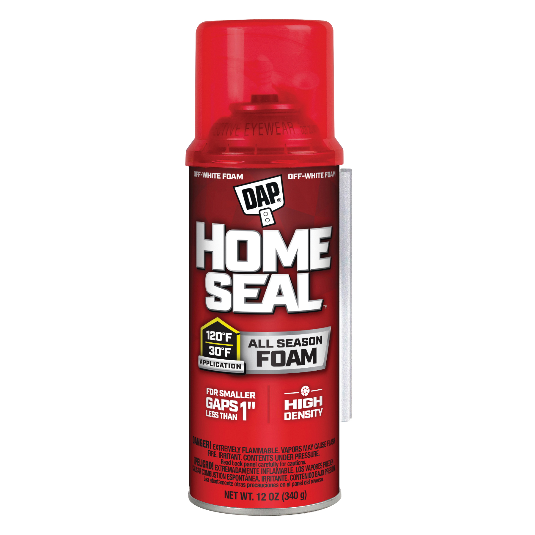 DAP Home Seal 7565000082 Foam Sealant, Off-White, 4 hr Functional Cure, 30 to 120 deg F, 12 oz Aerosol Can