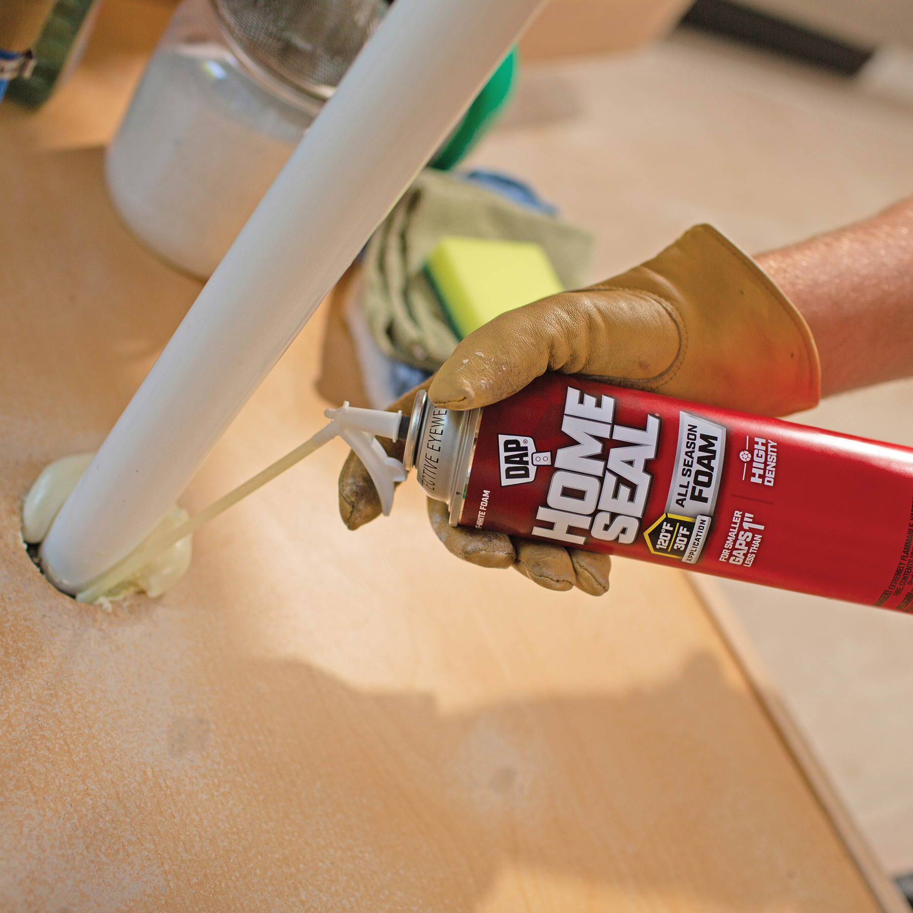 DAP Home Seal 7565000082 Foam Sealant, Off-White, 4 hr Functional Cure, 30 to 120 deg F, 12 oz Aerosol Can