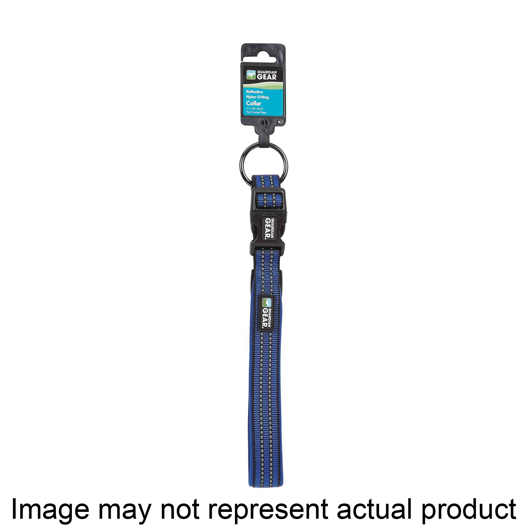 ZA0006 12 19 Dog Collar, O-Ring Link, 12 to 19 in L Collar, Nylon, Royal Blue