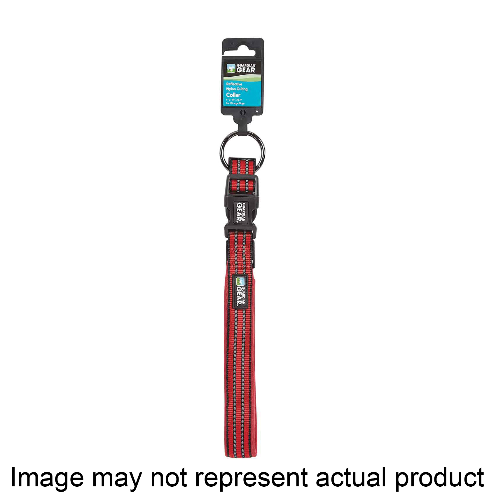 ZA0006 12 83 Dog Collar, O-Ring Link, 12 to 83 in L Collar, Nylon, True Red