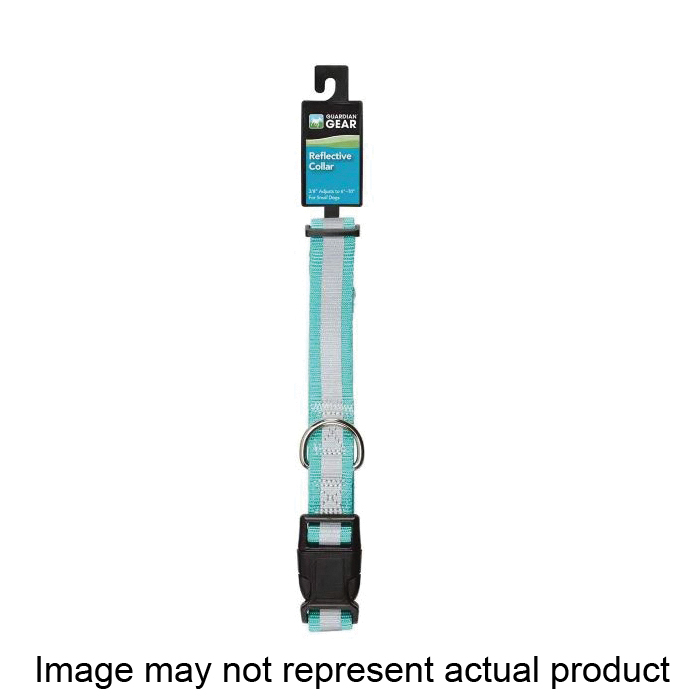ZA984 14 19 Dog Collar, 14 to 20 in L Collar, 5/8 in W Collar, S Breed Size, Nylon, Blue, Reflective Taping