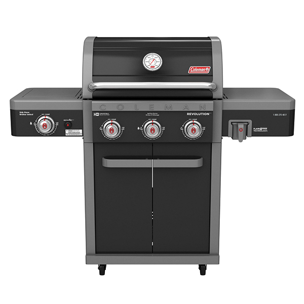 Revolution RV-301BBQ Barbecue Grill, 45,000 Btu/hr, Propane, 3-Burner
