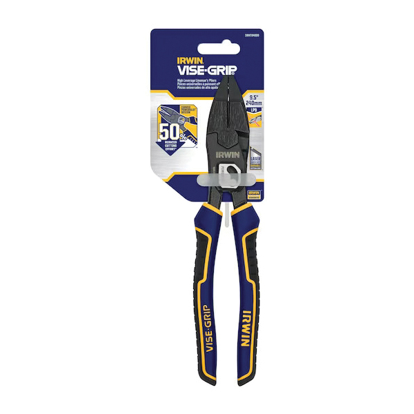 PowerSlot IWHT84000 Lineman's Plier with Wire Cutter, 9-1/2 in OAL, 12/2 AWG Cutting Capacity, 1 in Jaw Opening