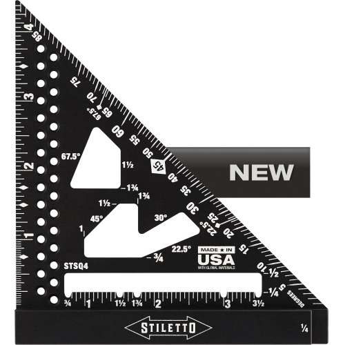 STSQ4 Trim Square, 1/16 in Graduation, Aluminum, 4-1/2 in L, 3/4 in W