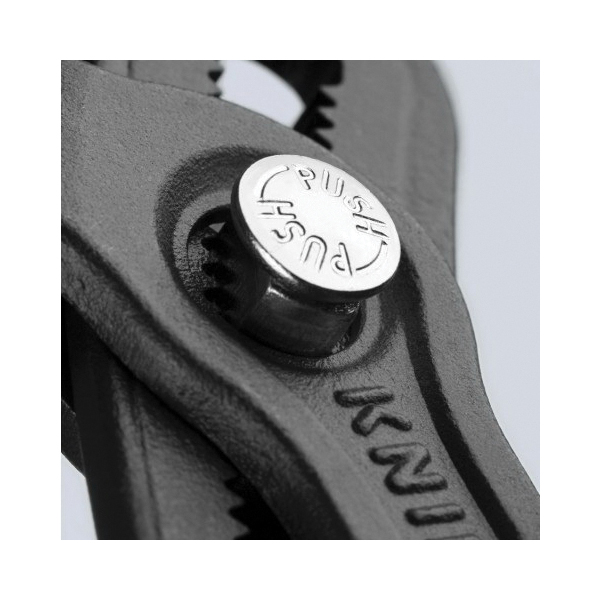 Cobra Water Pump Pliers, Knipex, 5 in OAL, 1-1/16 in Jaw, Button Adjustment, Non-Slip Grip, Serrated Handle - 5