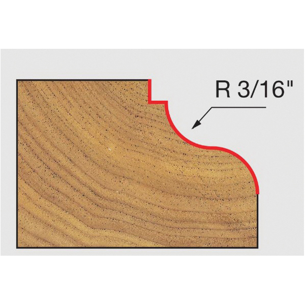 Classical Roman Ogee Router Bit, Freud, 1-3/8 in Dia Cutter, 9/16 in L Cutting, 2-7/16 in OAL, 1/2 in Dia Shank - 2