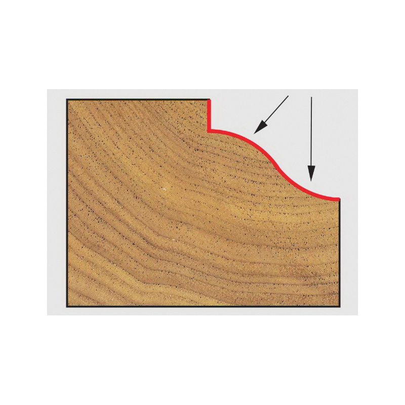 Rail and Stile Profile Router Bit, Freud, 1-1/2 in Dia Cutter, 3/8 in L Cutting, 2-1/4 in OAL, 1/2 in Dia Shank - 2