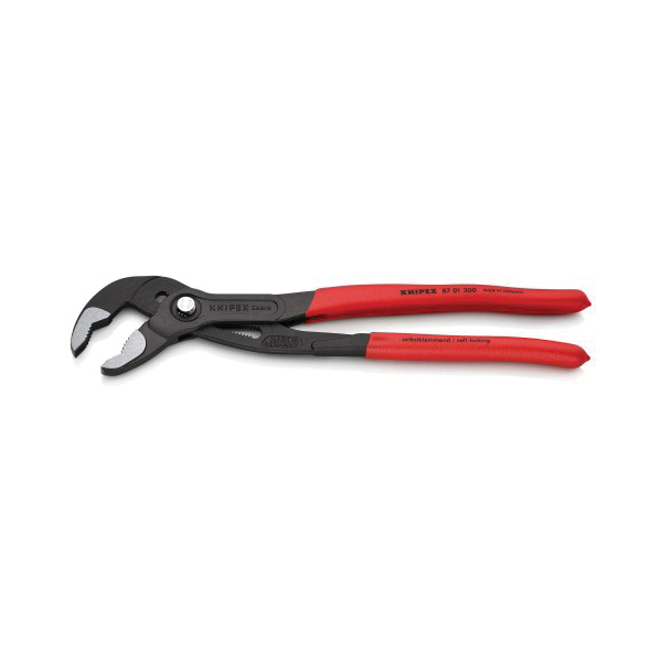 Cobra Water Pump Pliers, Knipex, 12 in OAL, 2-3/4 in Jaw, Button Adjustment, Non-Slip Grip, Serrated Handle - 2