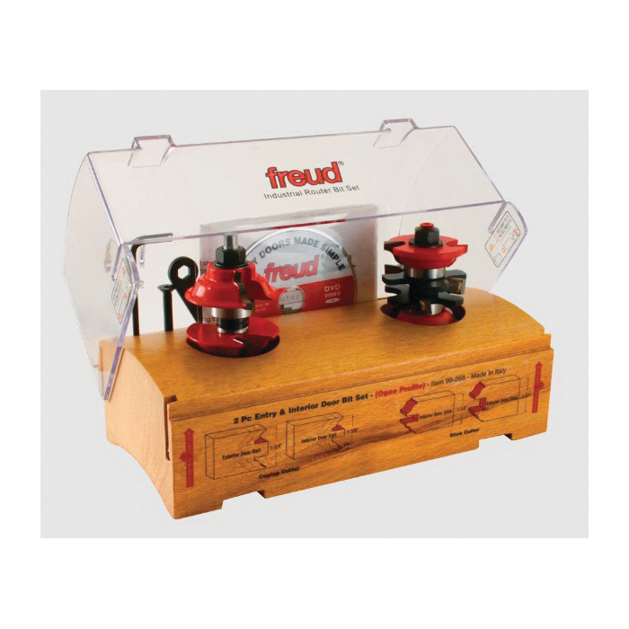 Router Bit, Freud, 1-7/8 in Dia Cutter, 1-7/8 in L Cutting, 4-1/8 in OAL, 1/2 in Dia Shank, 2-Cutter, Carbide - 3