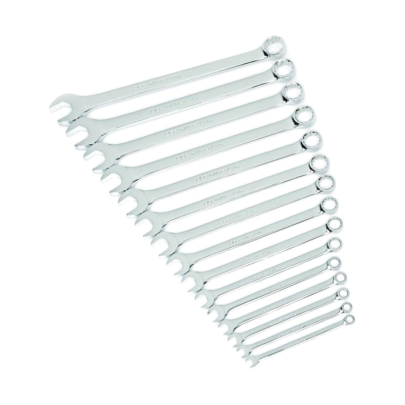 81901 Wrench Set, 15 -Piece, Alloy Steel, Full Polish Chrome, Specifications: SAE Measurement