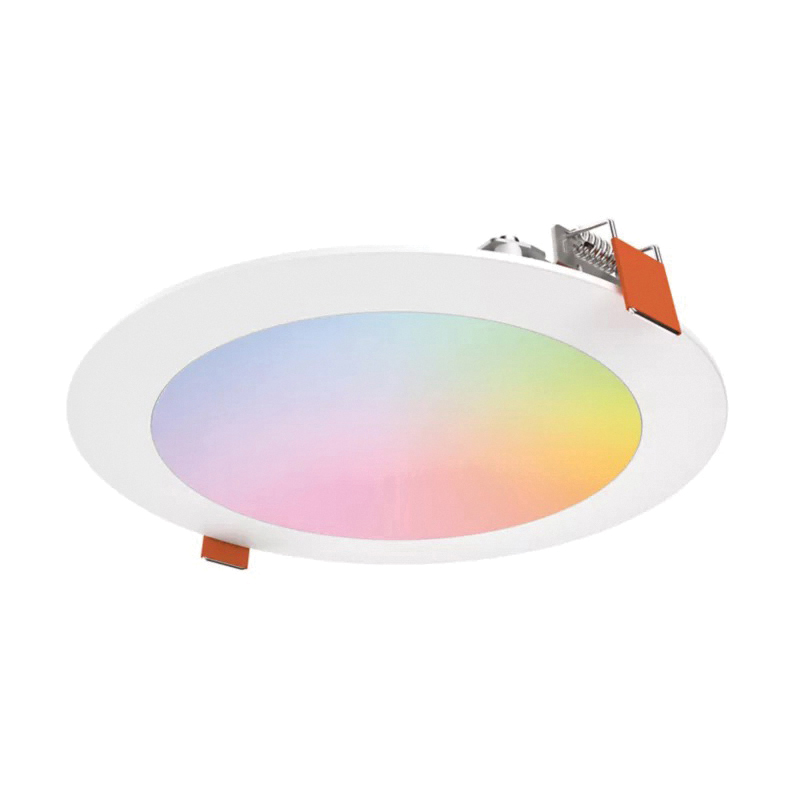 Smart Wi-Fi HLB Series HLB6099WZRGBWMWR Slim Canless Downlight, 12.02 W, 120 V, 1-Lamp, LED Lamp, Plastic, White