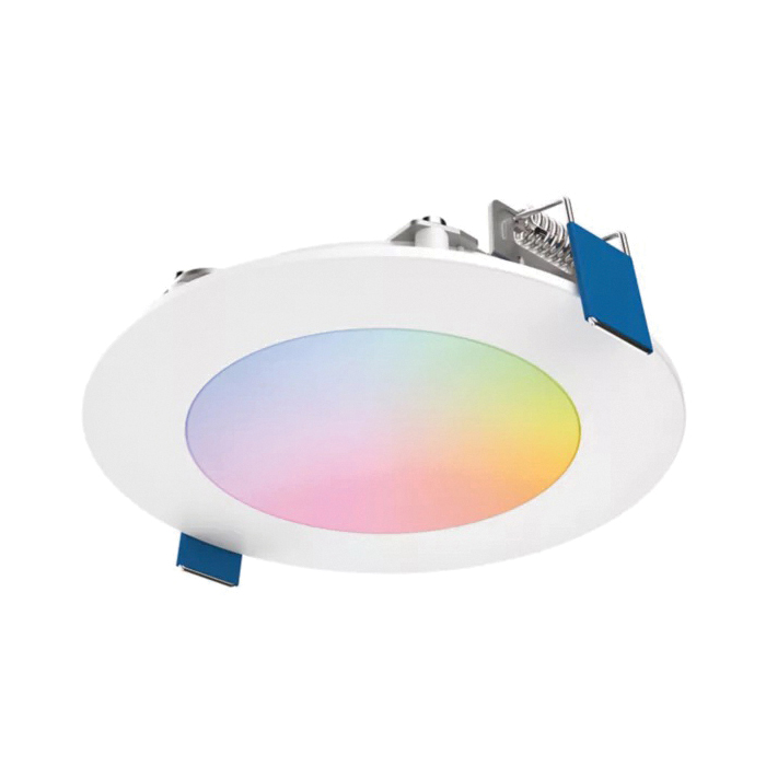 Smart Wi-Fi HLB Series HLB4069WZRGBWMWR Slim Canless Downlight, 9.4 W, 120 V, 1-Lamp, LED Lamp, Plastic, White