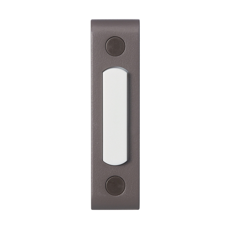 GLOBE ELECTRIC 18000218 Doorbell Pushbutton, Wired, Metal, Brown, Lighted