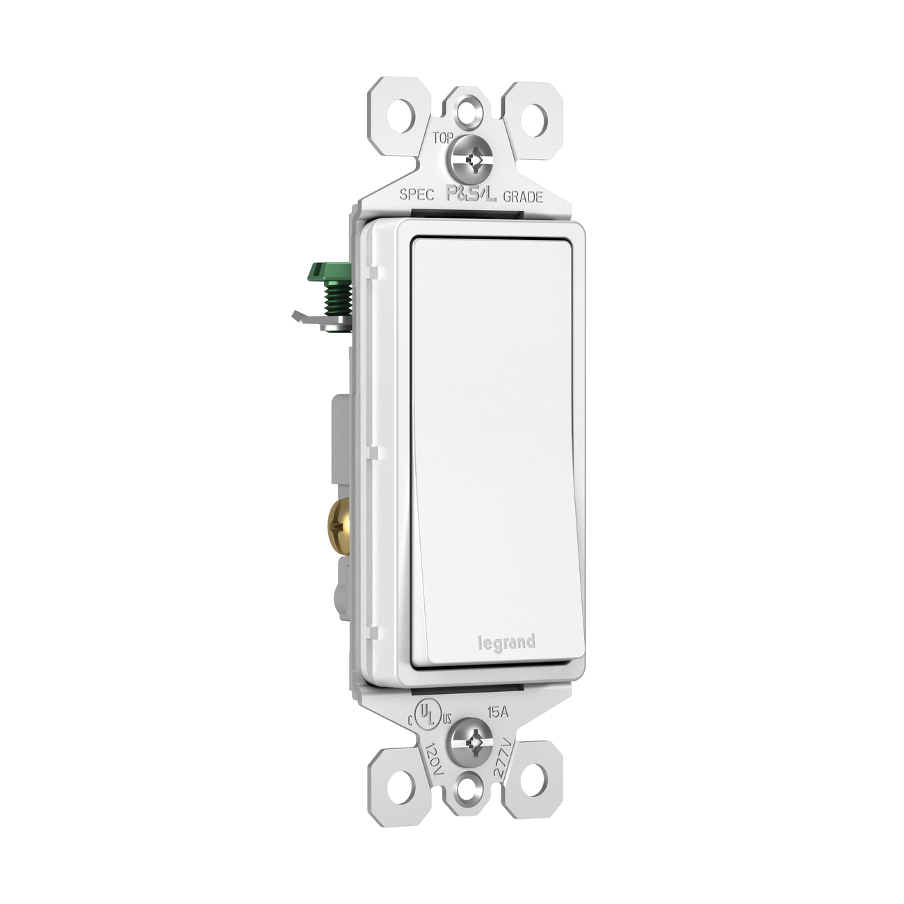 radiant Series TM870WAMCC4 Switch, 15 A, 120/277 V, Screw Terminal, Thermoplastic Housing Material, White