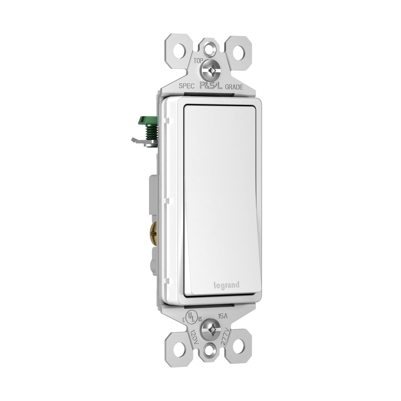 radiant Series TM873WAMCC4 3-Way Switch, 15 A, 120/277 V, Screw Terminal, Thermoplastic Housing Material