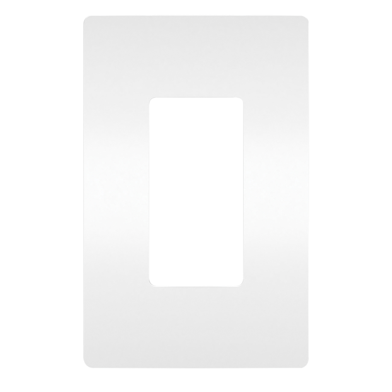 radiant Series RWP26WAMCC6 Screwless Wallplate, 4.94 in L, 12.21 in W, 1-Gang, Plastic, White