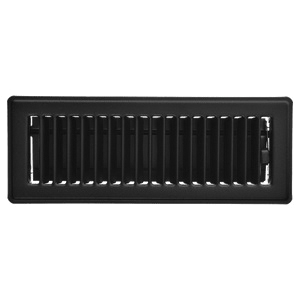 RG0254 Floor Register, 5-1/4 in L, 12 in W, Steel, Matte Black, Powder-Coated