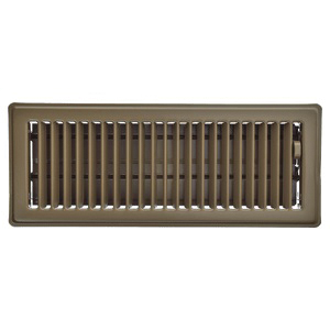 RG3657 Floor Register, 12 in W, Steel, Chocolate, Powder-Coated