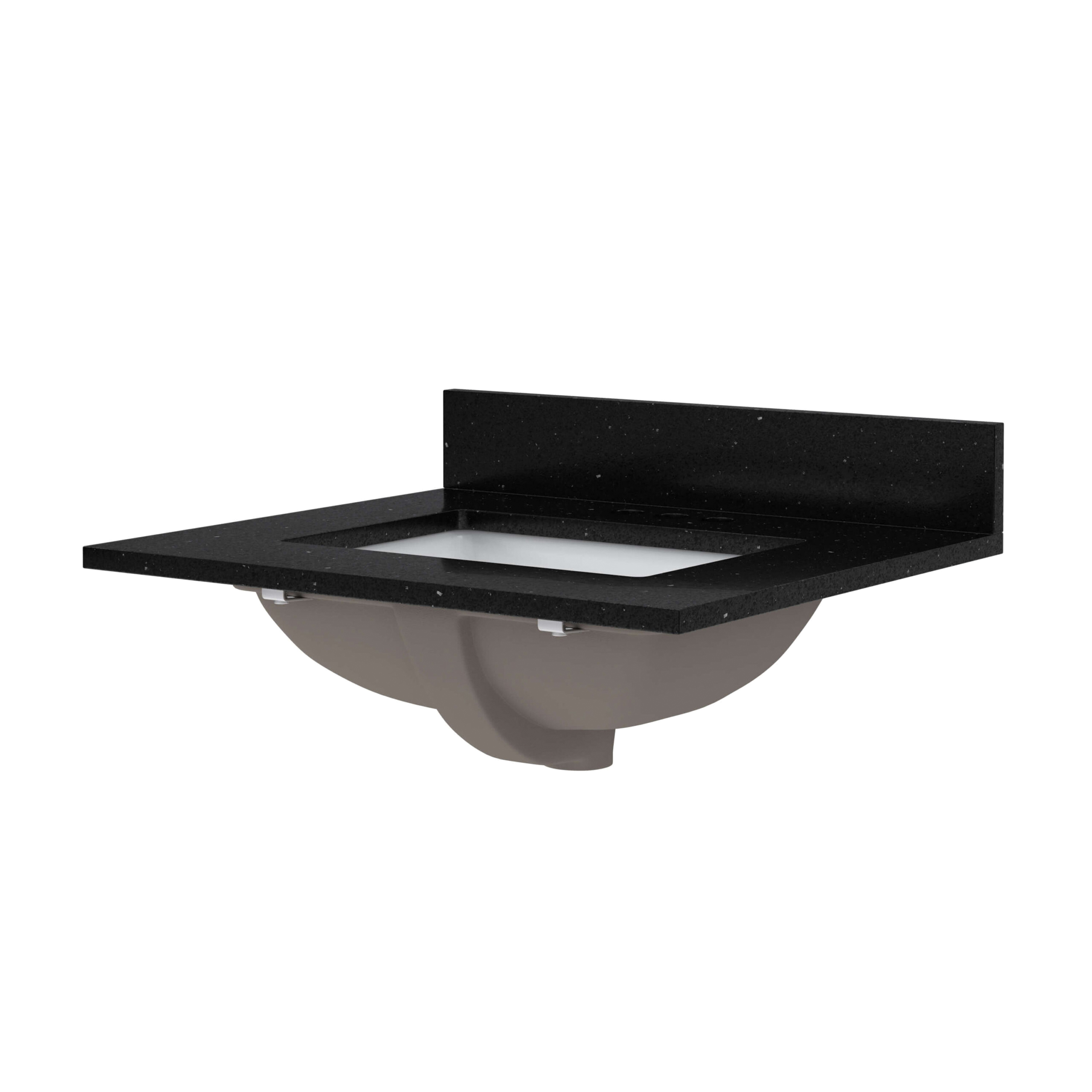 Craft + Main Quartz Series QZ37228BGR Vanity Top, 22 in OAL, 37 in OAW, Ceramic/Quartz, Black Galaxy, Under Mount Sink - 6