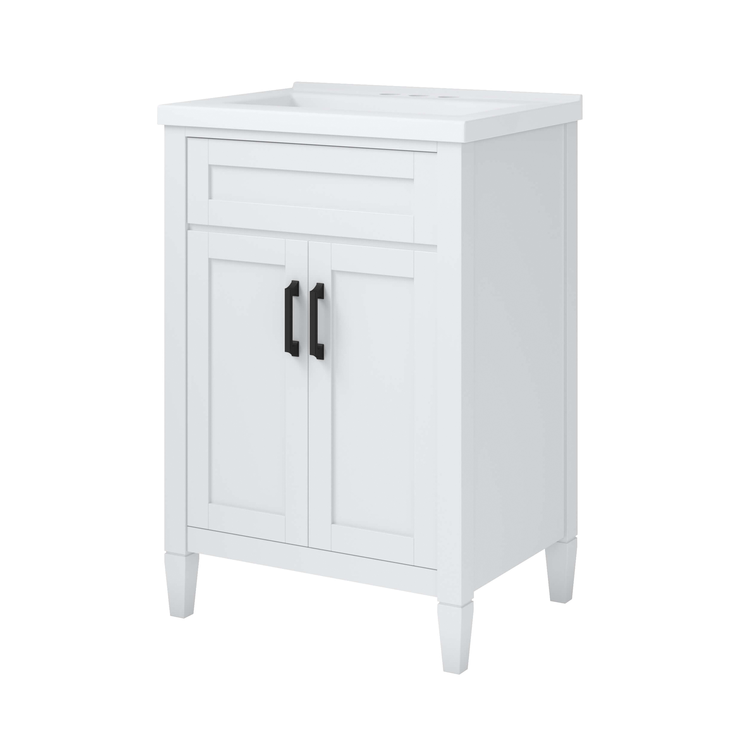 Craft + Main Kamryn Series KRWVT2436 Vanity Combo, 23-1/4 in W Cabinet, 17-3/4 in D Cabinet, 34 in H Cabinet, MDF, White - 2