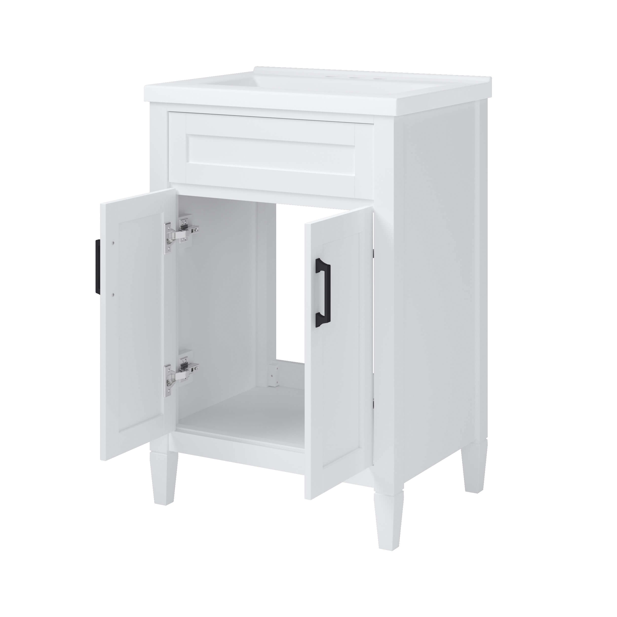 Craft + Main Kamryn Series KRWVT2436 Vanity Combo, 23-1/4 in W Cabinet, 17-3/4 in D Cabinet, 34 in H Cabinet, MDF, White - 3