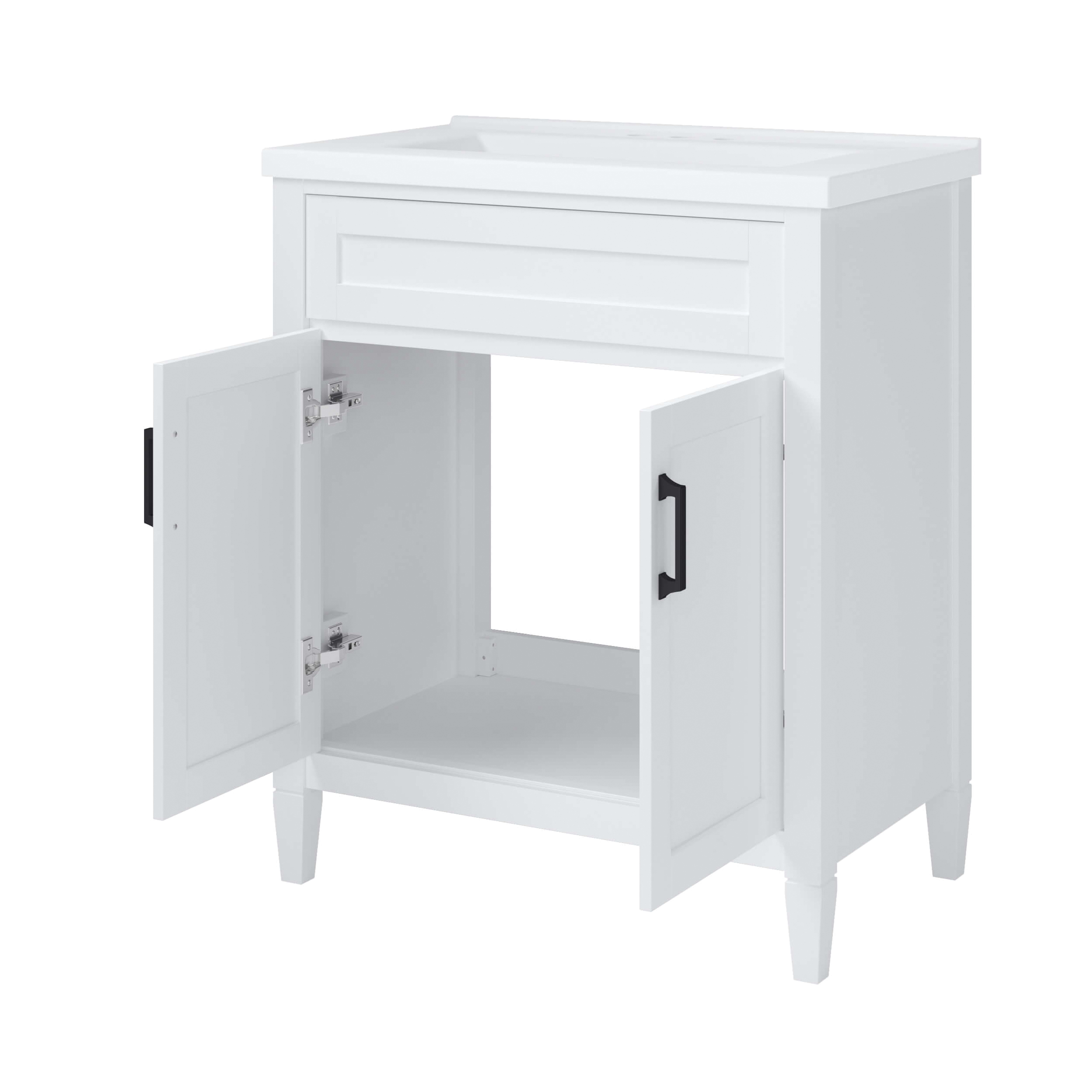 Craft + Main Kamryn Series KRWVT3036 Vanity Combo, 28-7/8 in W Cabinet, 17-3/4 in D Cabinet, 34 in H Cabinet, MDF, White - 3