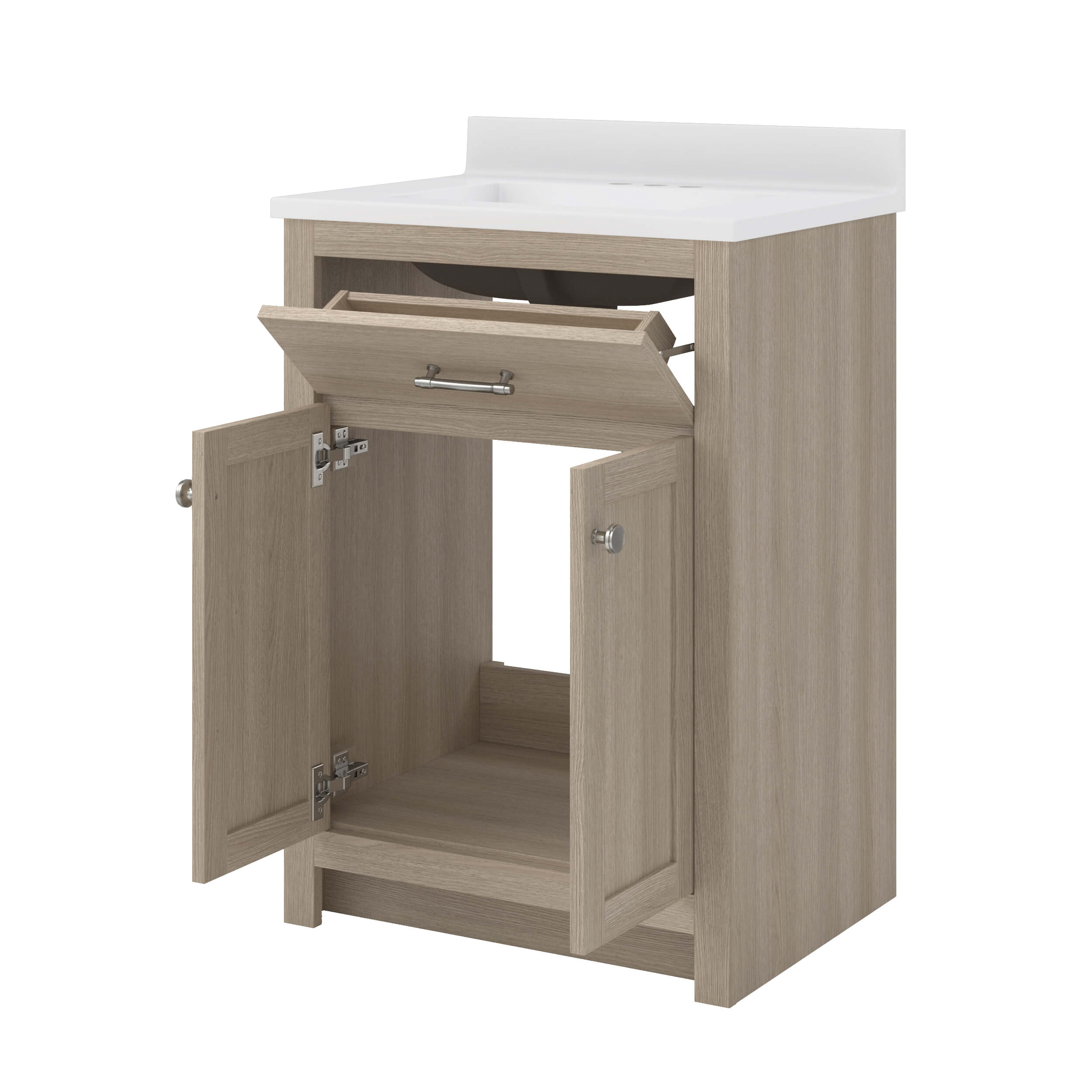 Craft + Main Reese Series RSOVT3134 Vanity Combo, 30 in W Cabinet, 18-1/2 in D Cabinet, 34 in H Cabinet, MDF, Light Oak - 2