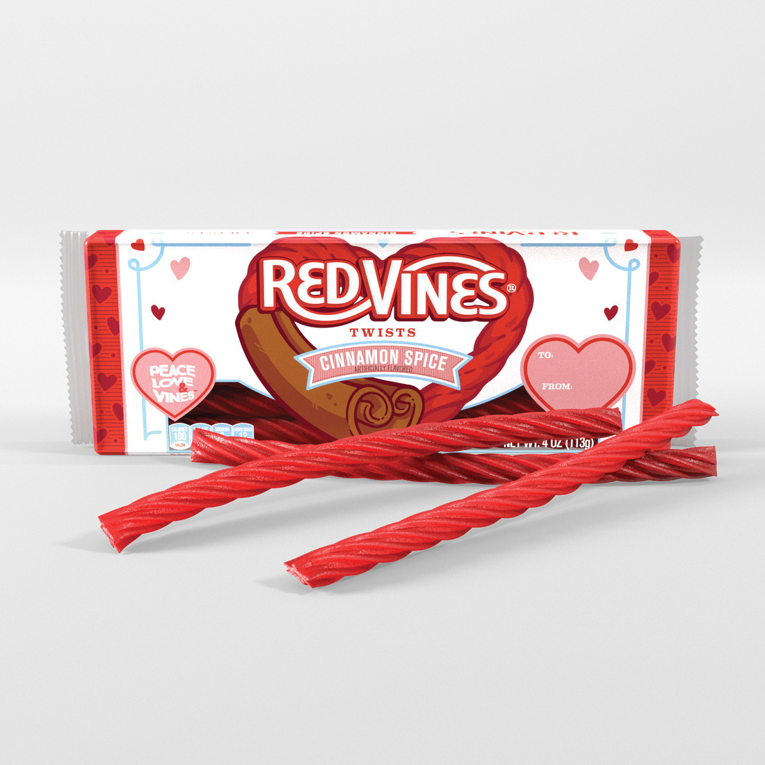 Red Vines 0601355 Red Vine Spice Twist, Cinnamon, 4 oz, Tray - 2
