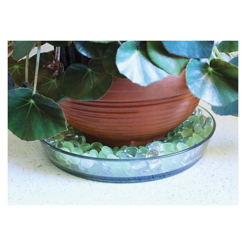 Achla Designs TRY-02 Terrarium Tray, Round, Glass, Clear