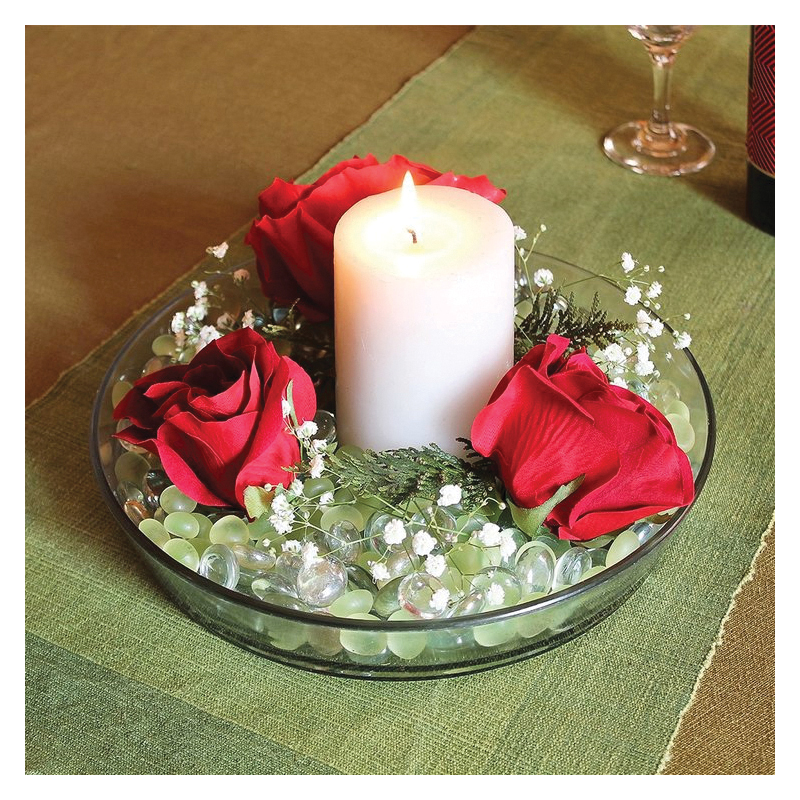 Achla Designs TRY-02 Terrarium Tray, Round, Glass, Clear