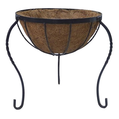 Gardener Select RBWL14 Gardener Select RBWL14 Elevated Floor Planter, 15-3/4 in Dia, 15 in H, Iron, Black, Powder-Coated - 1