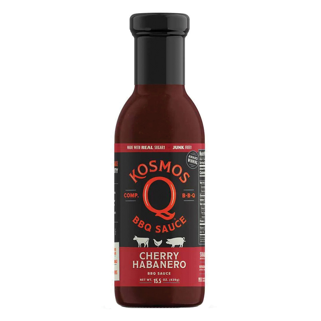 KOS-CHRRYHAB-15X1 BBQ Sauce, Cherry Habanero, 15.5 oz Bottle