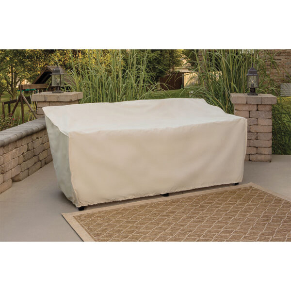 Mr. BAR-B-Q 07840BBGD Sofa Cover, 86 in L, 35-1/2 in W, 39 in H, Polyester, Taupe, For: 86 in Sofas - 3