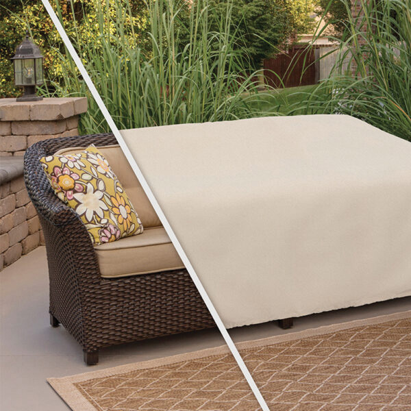 Mr. BAR-B-Q 07840BBGD Sofa Cover, 86 in L, 35-1/2 in W, 39 in H, Polyester, Taupe, For: 86 in Sofas - 4