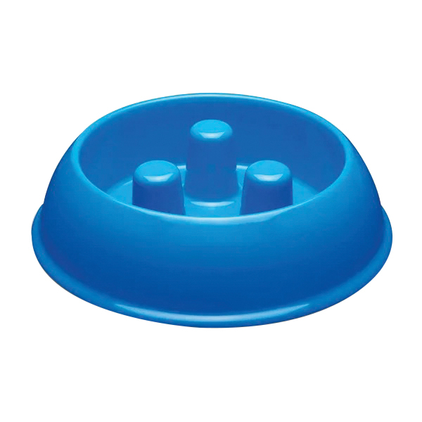 ZX7082 15 Slow Feeder Bowl, M, 40 oz Volume, Plastic, Blue