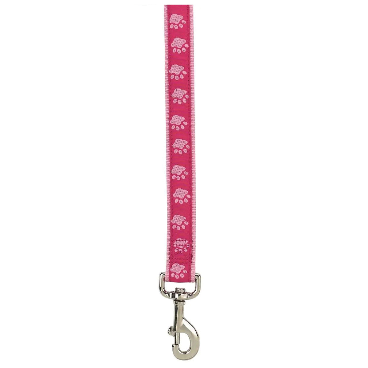 ZA8861 44 75 Two-Tone Pawprint Dog Lead, 4 ft L, 5/8 in W, Nylon Line, Pink, Fastening Method: Swivel Clip